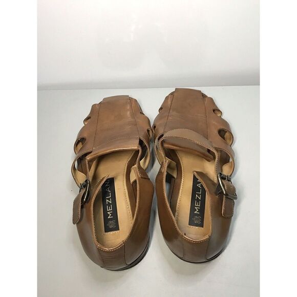 Mezlan Collins Brown Leather Adjustable Buckle Fisherman Sandals Shoes Men 10 US - Picture 6 of 11